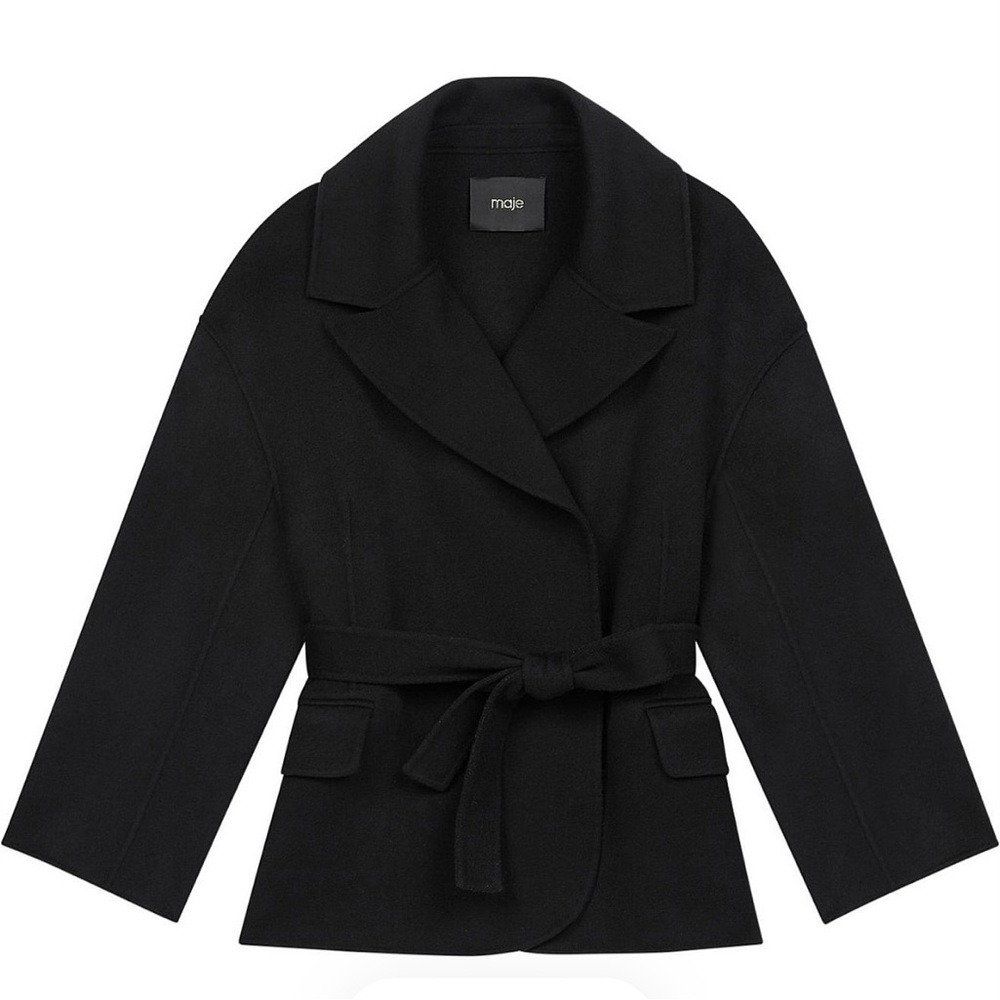 Maje Womens Glasson Wool Blend Coat